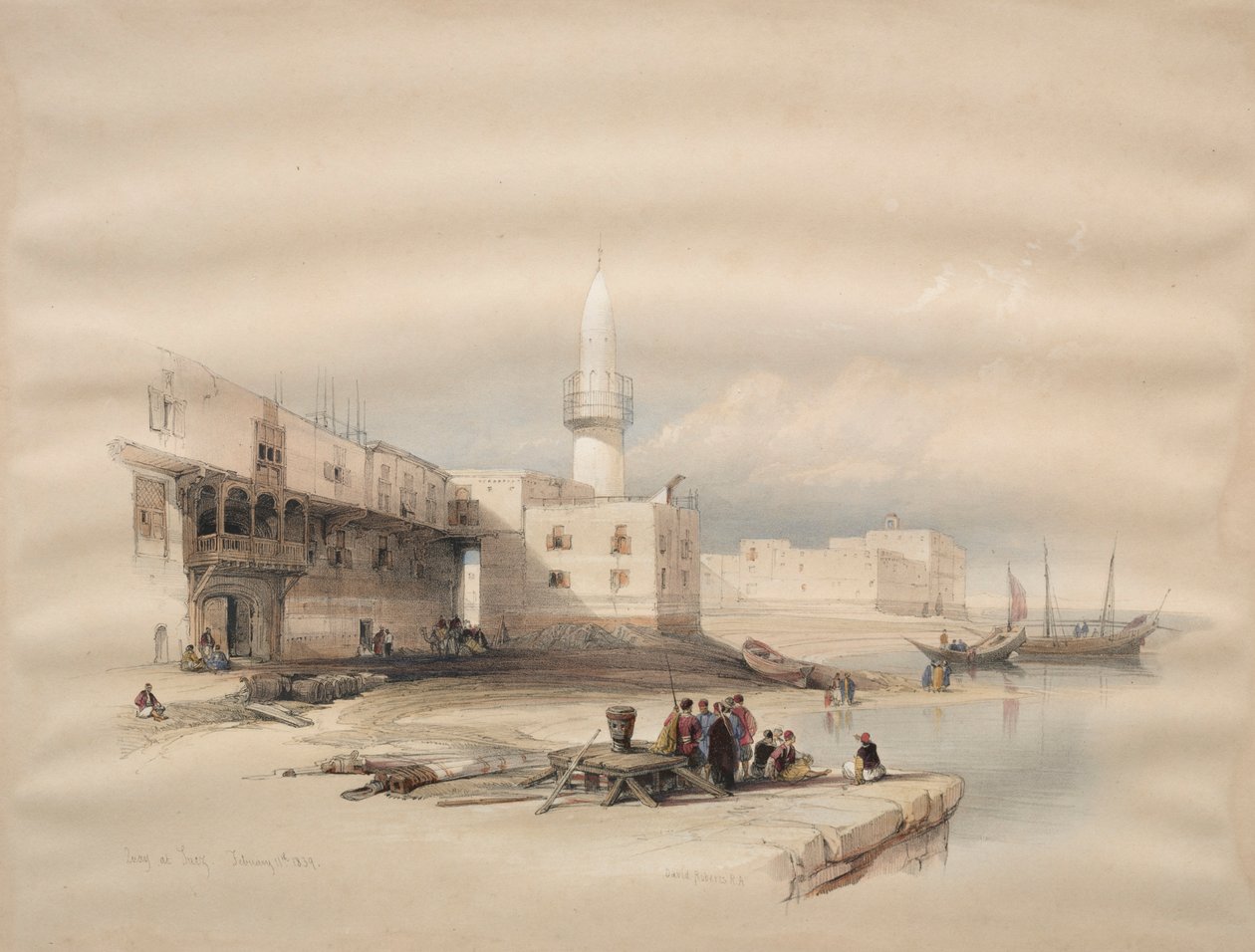 Muelle en Suez, 1839 de David Roberts