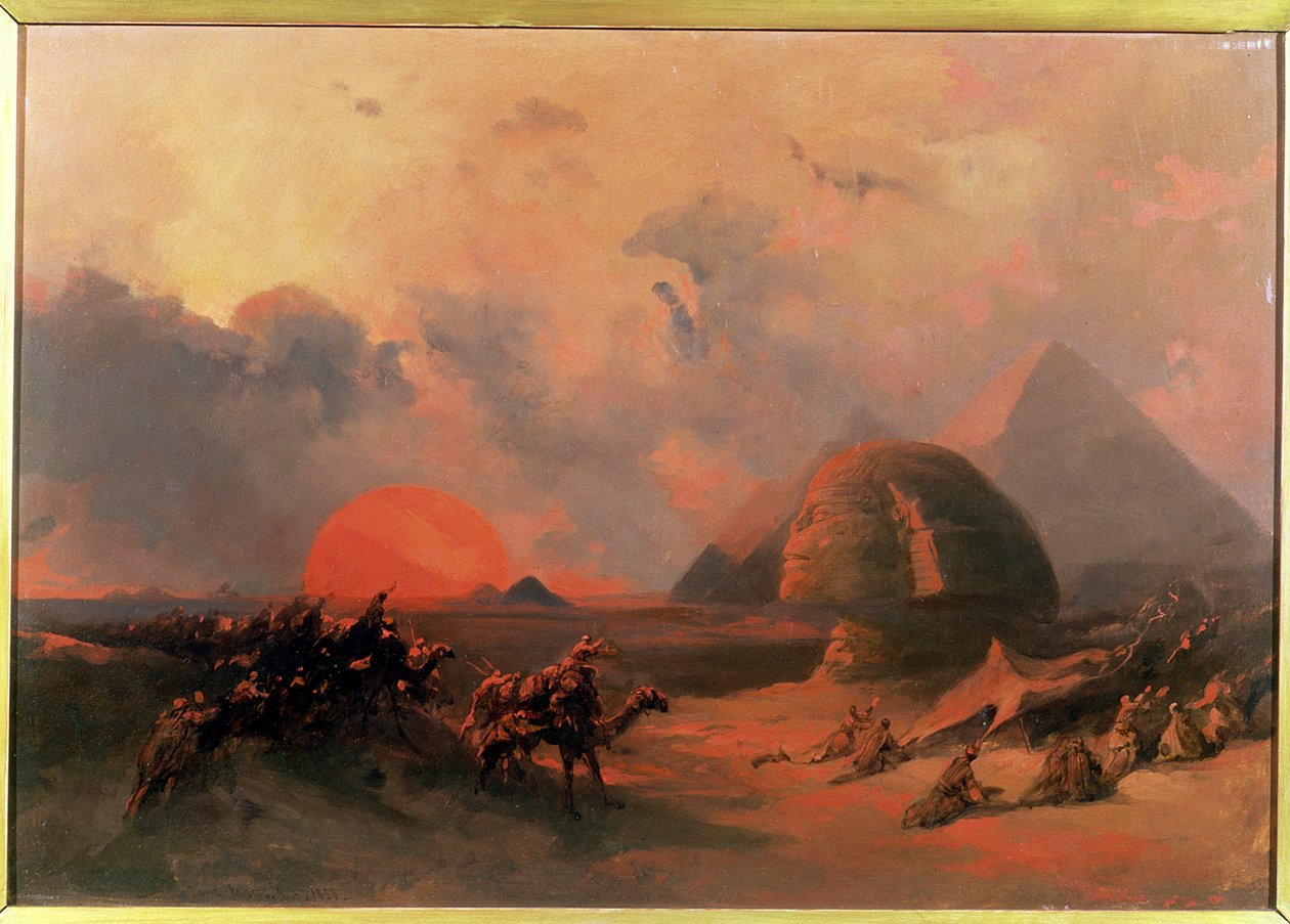 Recuerdo del desierto en la aproximación del Simún de David Roberts