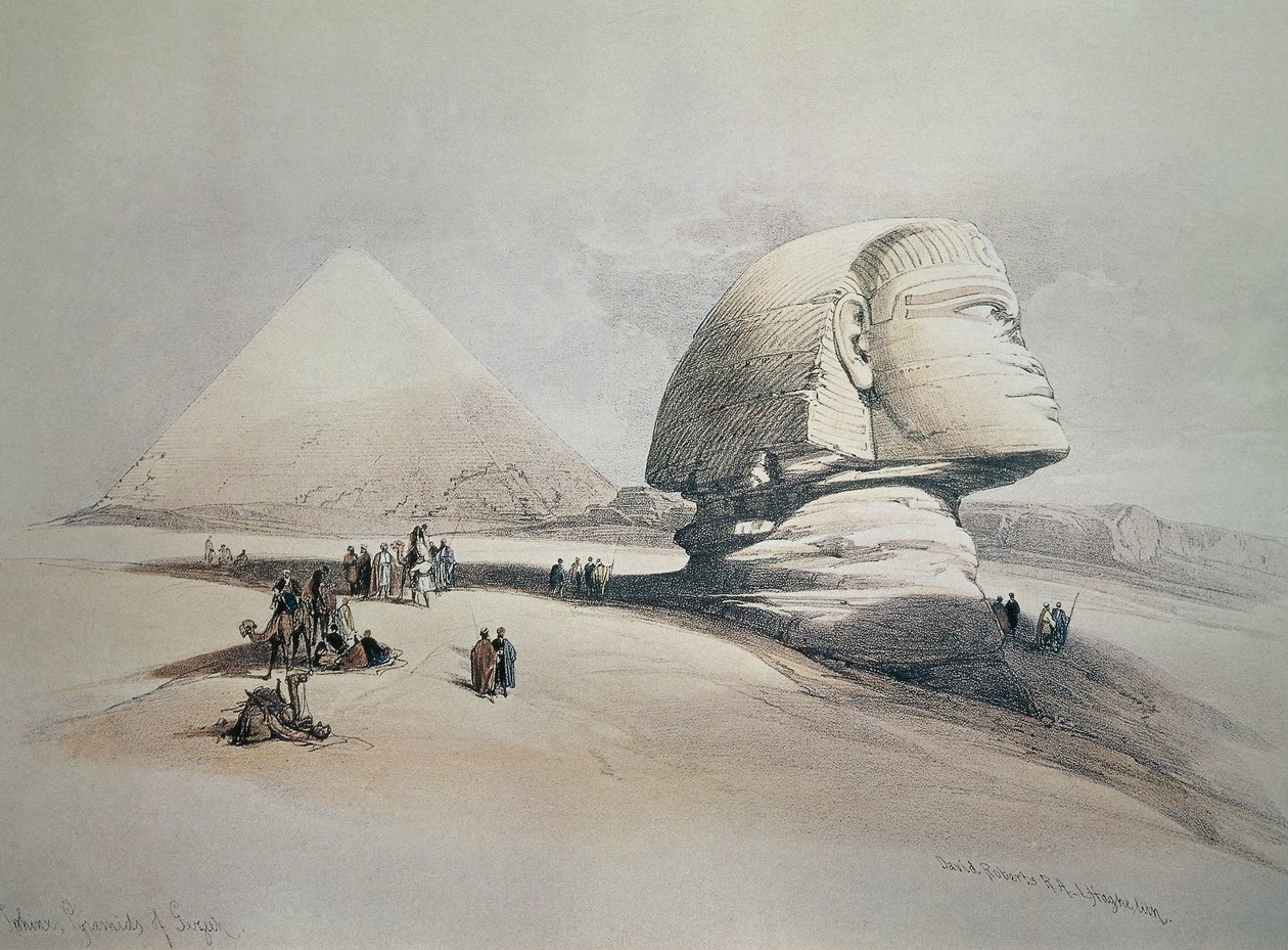 Esfinge en Giza. Litografía de David Roberts