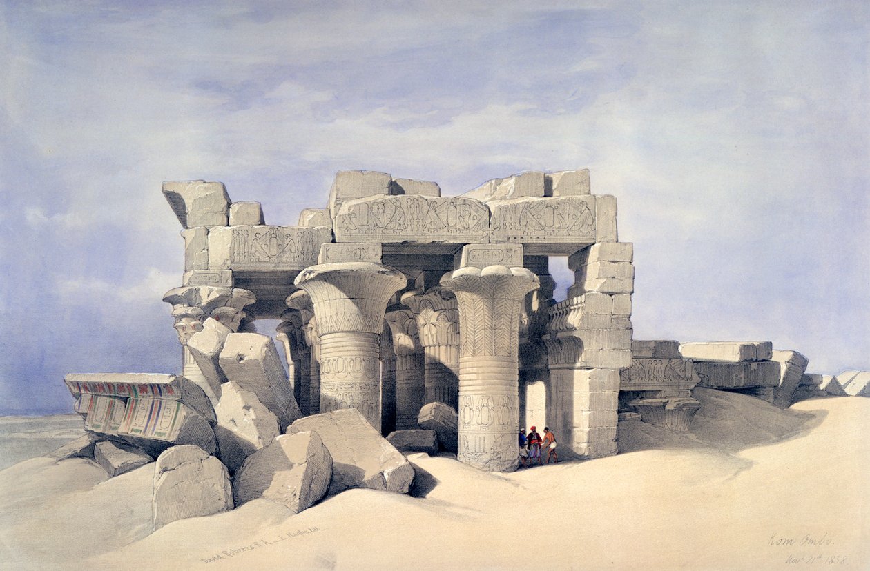 Templo de Sobek y Haroeris en Kom Ombo, siglo XIX de David Roberts