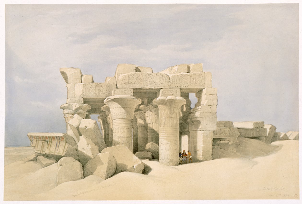 Templo de Sobek y Horus en Kom Ombo, Egipto, siglo XIX de David Roberts