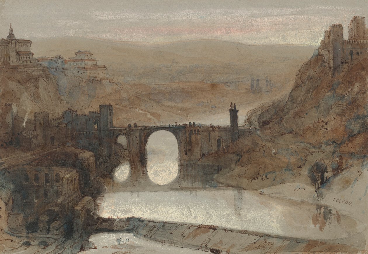 El Puente de Toledo, cerca de Madrid, España de David Roberts