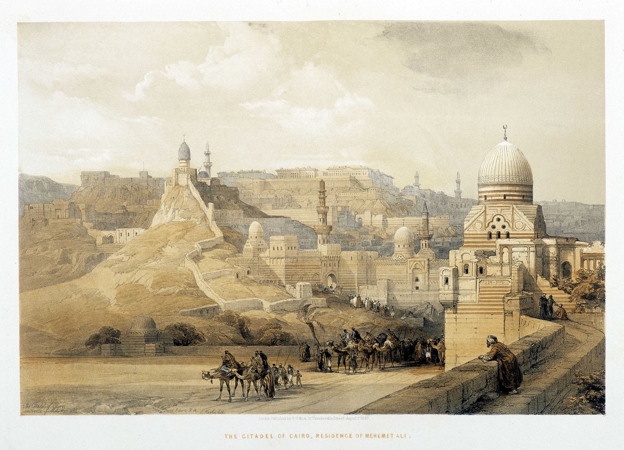 La Ciudadela de El Cairo, Palacio de Mehemet Ali en “La Tierra Santa”, Londres 1849 de David Roberts