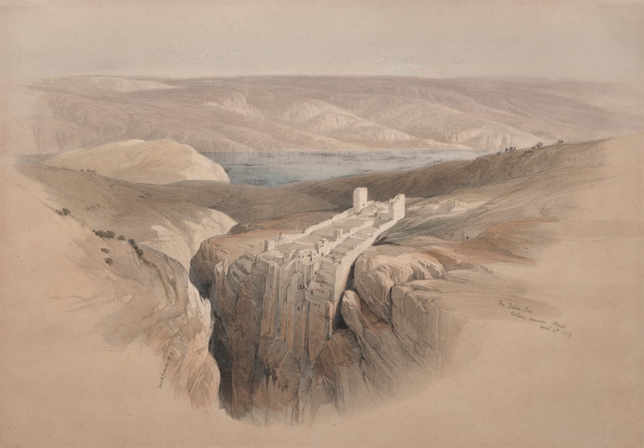El Mar Muerto mirando hacia Moab, 1839 de David Roberts