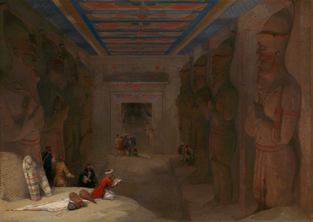 Sala Hipóstila del Gran Templo de Abu Simbel, Egipto de David Roberts