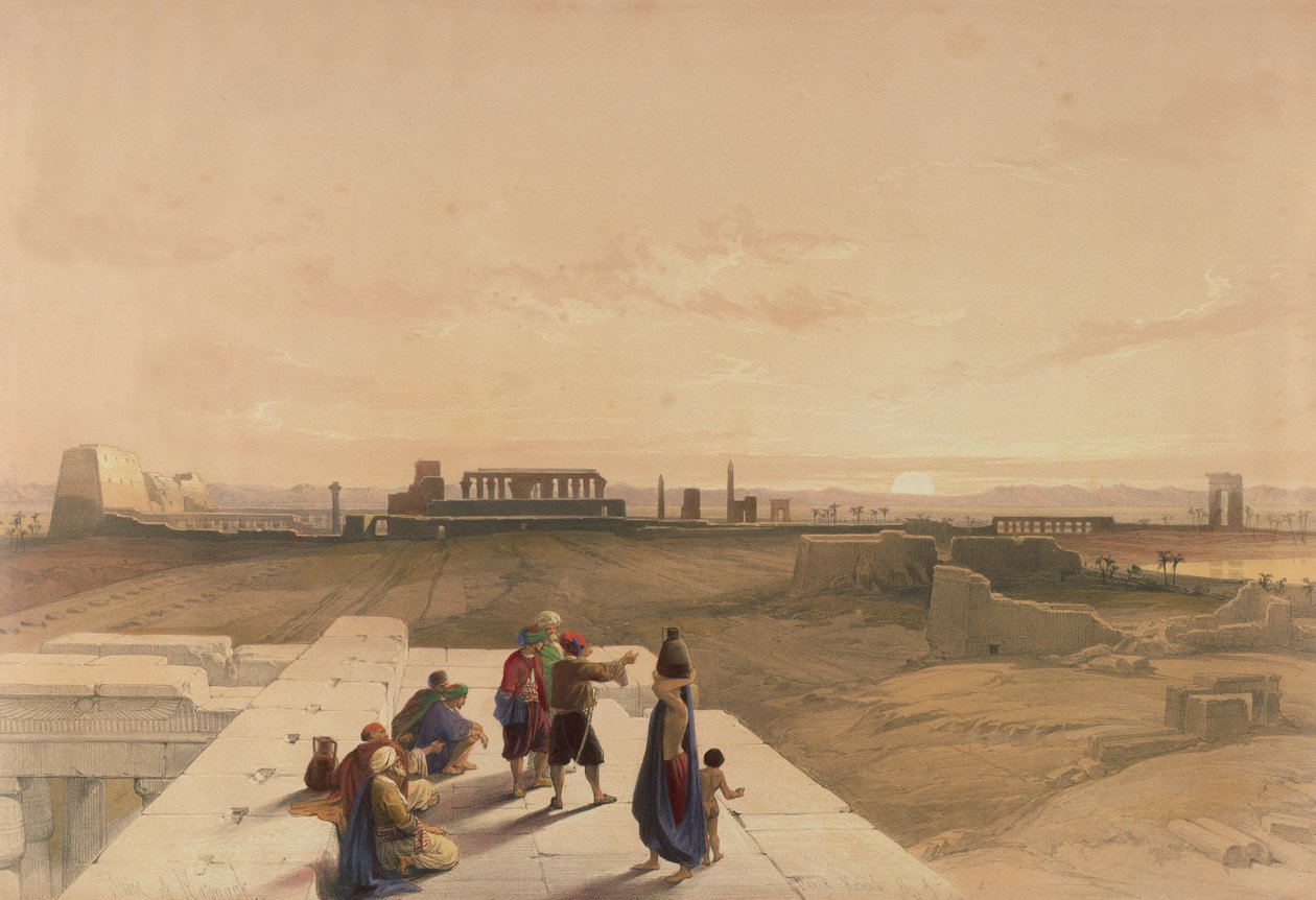 Las ruinas de Karnak desde el oeste, de Egipto y Nubia, Vol.1 de David Roberts