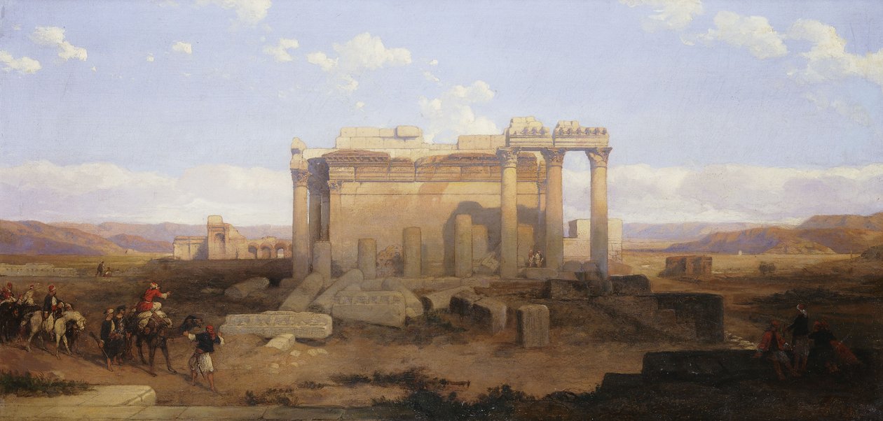Las ruinas del templo menor en Baalbeck de David Roberts