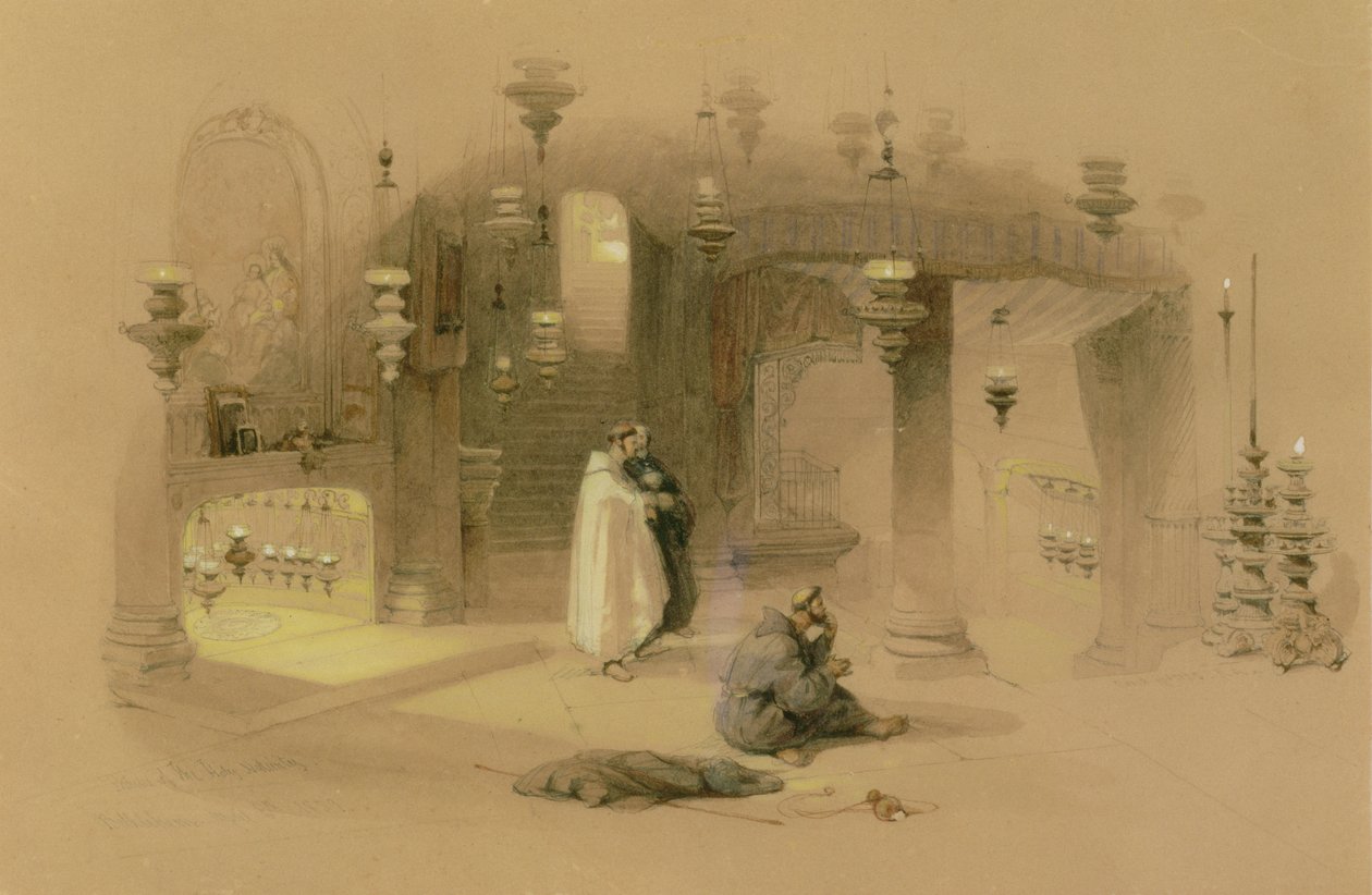 El Santuario de la Sagrada Natividad, Belén, 1839 de David Roberts