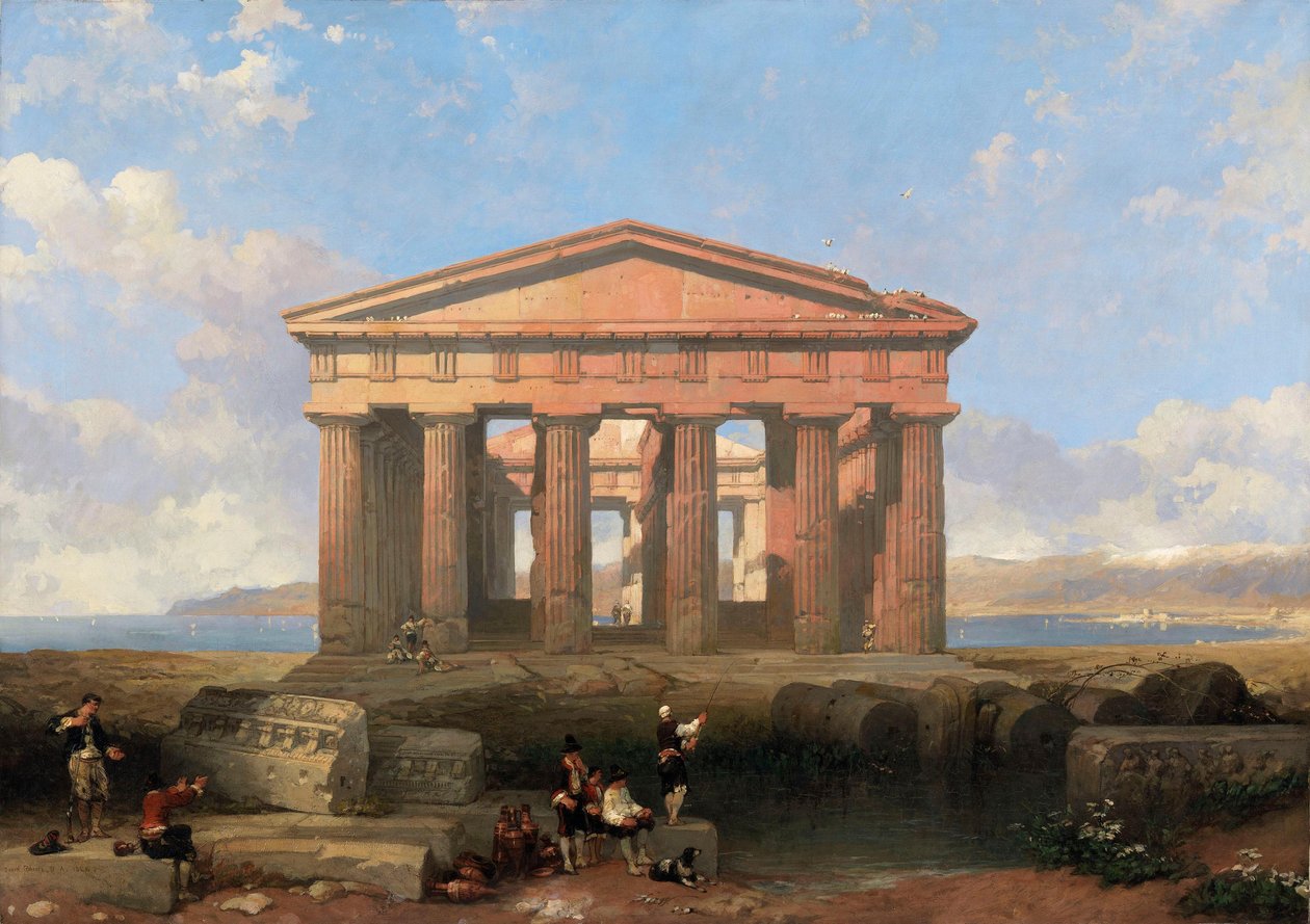 El templo de Neptuno en Paestum de David Roberts