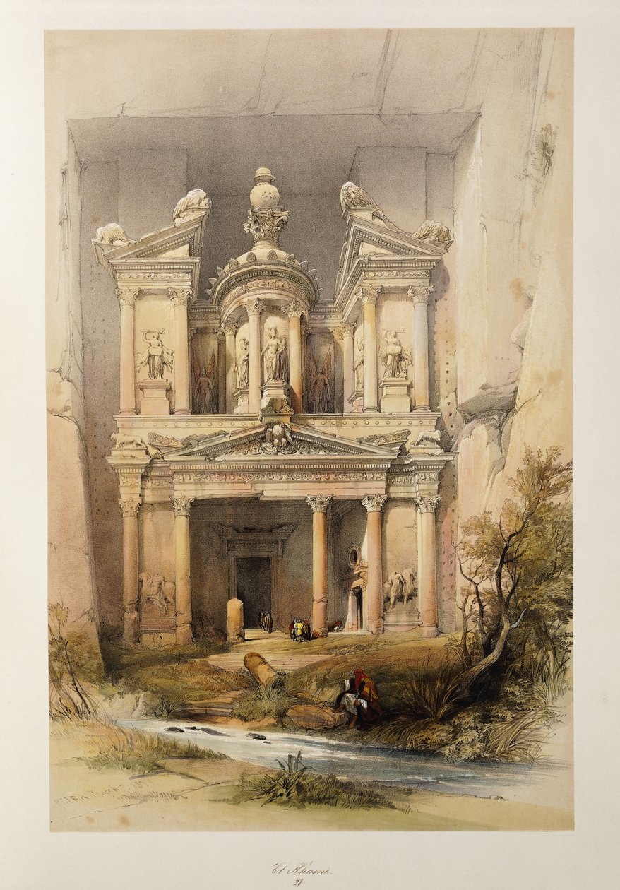 El Tesoro - El Khasne, de la serie "La Tierra Santa", 1842-1849 de David Roberts