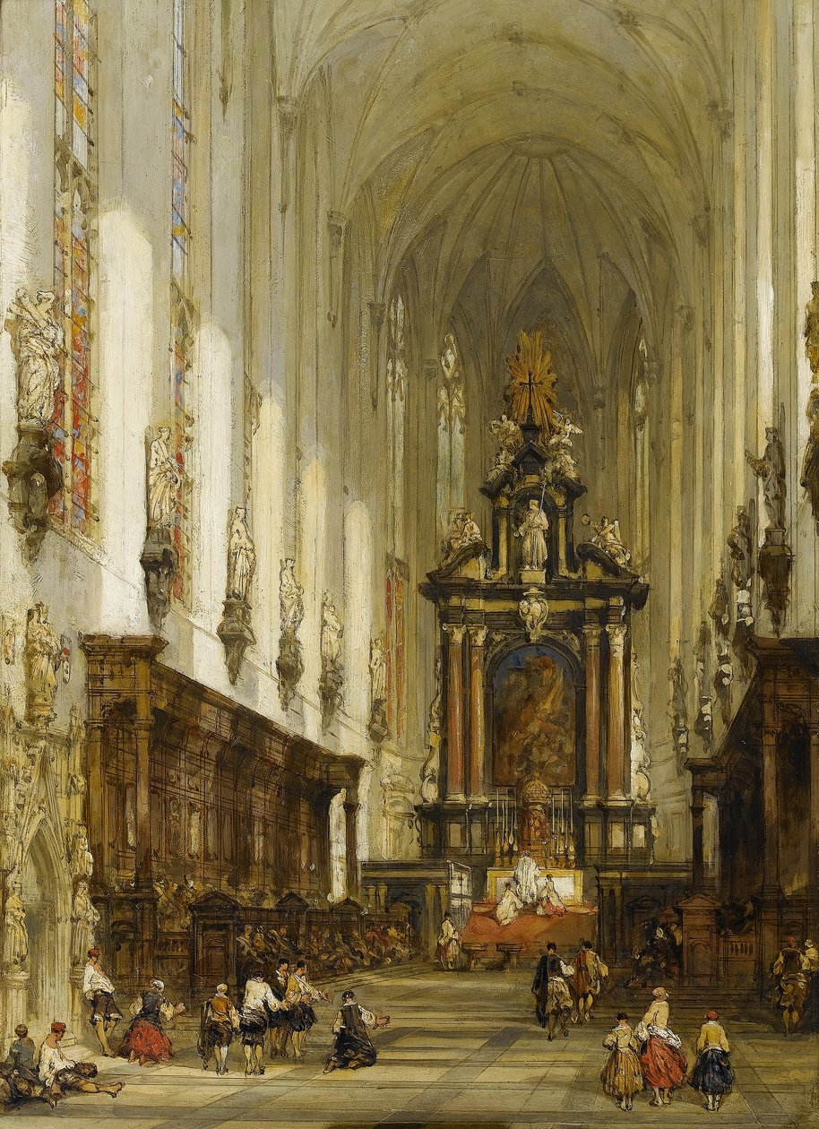 El interior de San Pablo de Amberes de David Roberts
