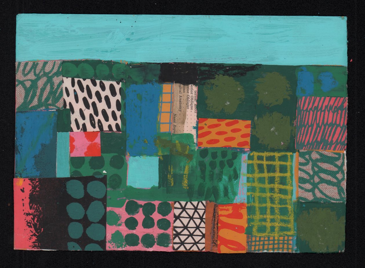 Estudio de campo, 2023 (pintura y collage) de David Shillinglaw