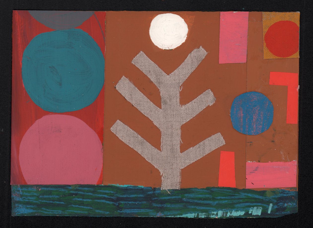 Mostaza de luna llena, 2023 (pintura y collage) de David Shillinglaw