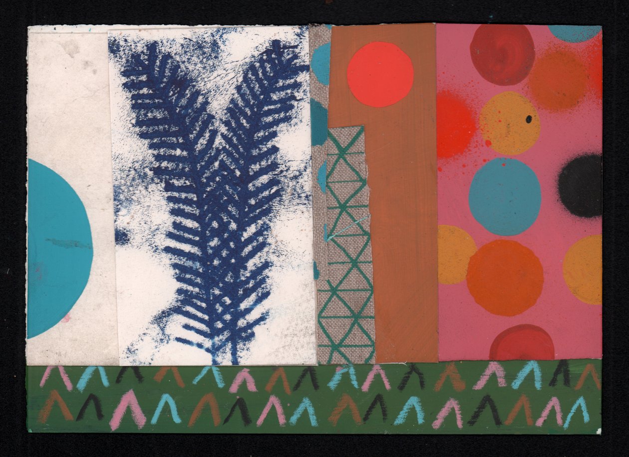 Fiebre del heno, 2023 (pintura y collage) de David Shillinglaw