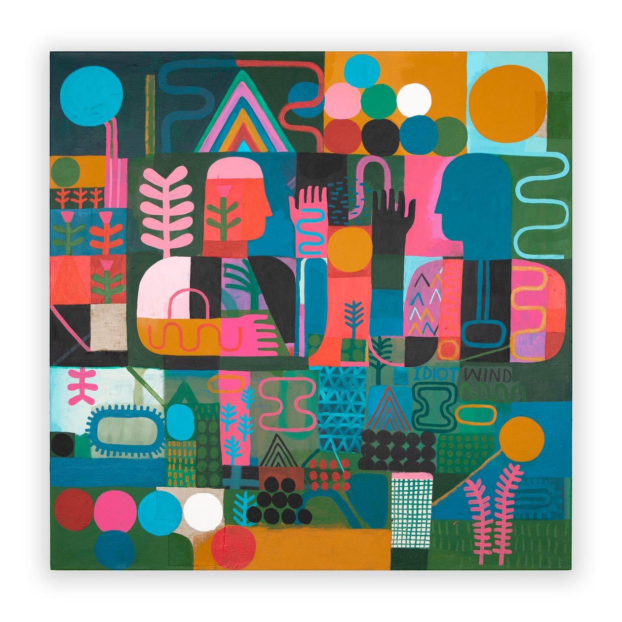 Idiot Wind, 2023 (pintura mixta y collage sobre lienzo) de David Shillinglaw