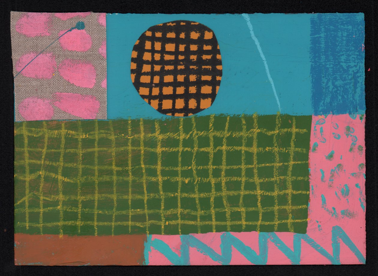 Sky Line Lawn, 2023 (pintura y collage) de David Shillinglaw