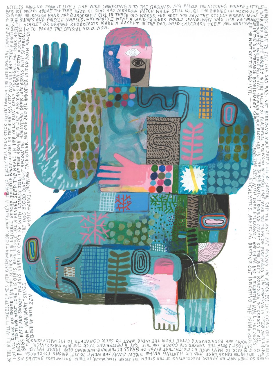 Sounds Of The Universe, 2023 (acrílico y lápiz sobre papel) de David Shillinglaw