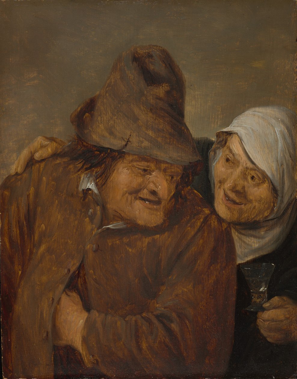 Dos Campesinos con una Copa de Vino, c. 1645 de David Teniers II