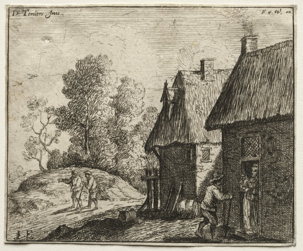 Campesino hablando con una mujer de David Teniers the Elder