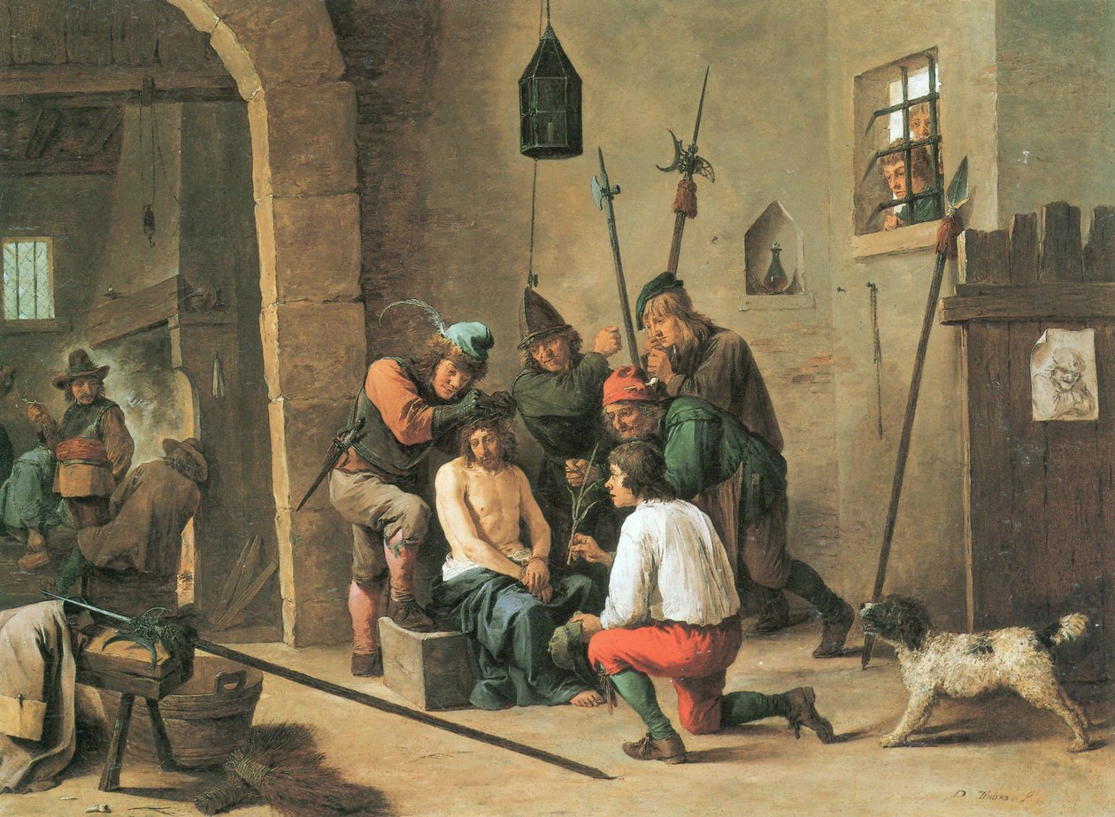 Holandés: La corona de espinas Hombre de dolores de David Teniers the Younger
