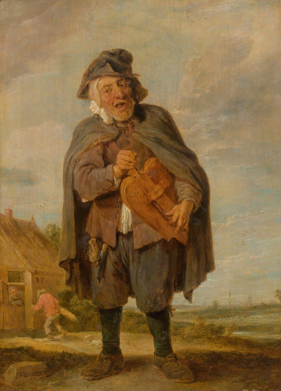 Hacer música con un organillo de David Teniers the Younger