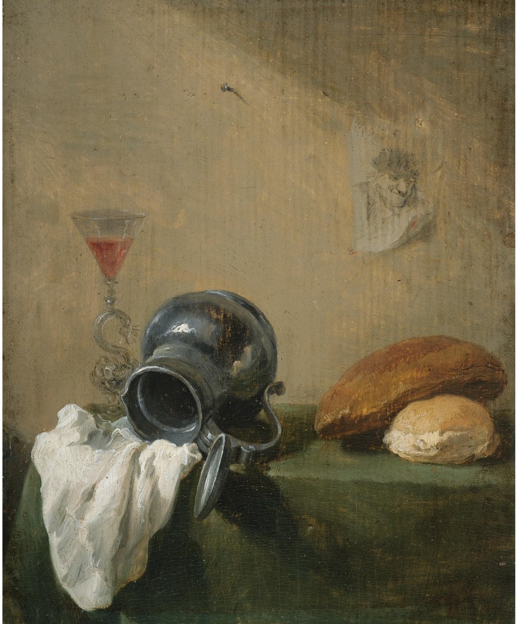 Bodegón con jarra volcada de David Teniers the Younger
