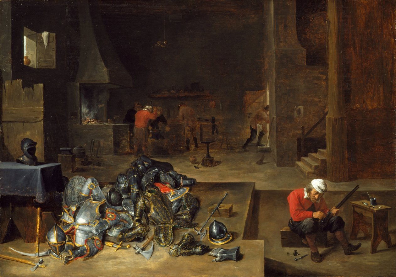 La tienda del armero de David Teniers the Younger