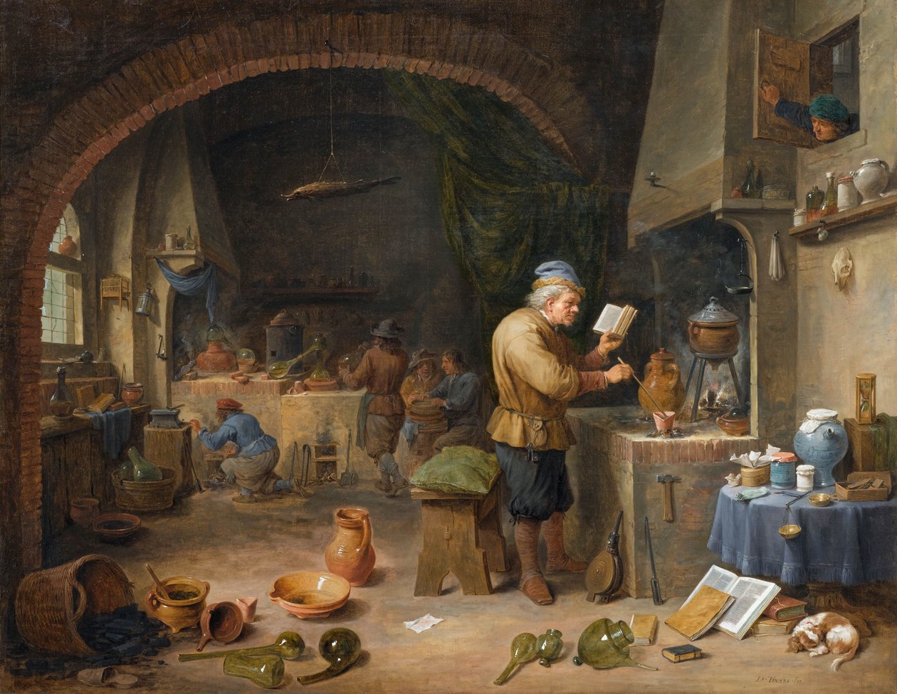 El alquimista de David Teniers the Younger
