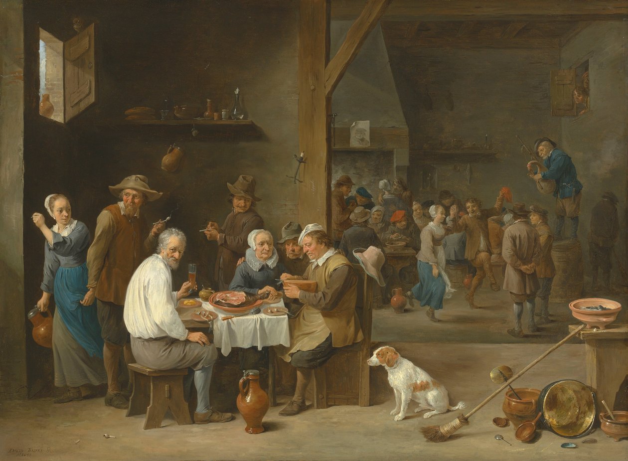La cena del jamón de David Teniers the Younger