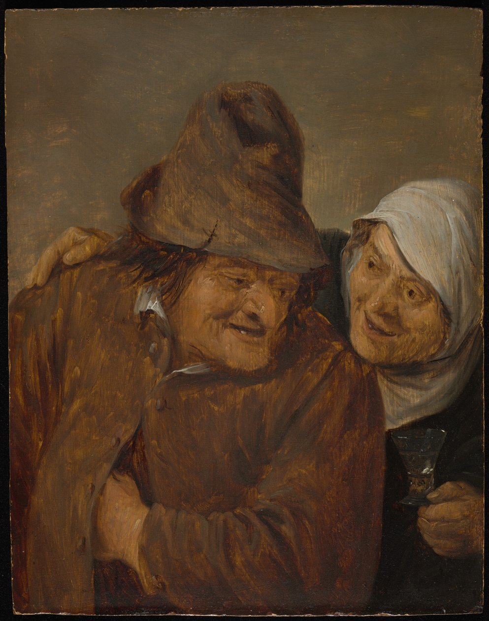 Dos campesinos con un vaso de vino de David Teniers the Younger
