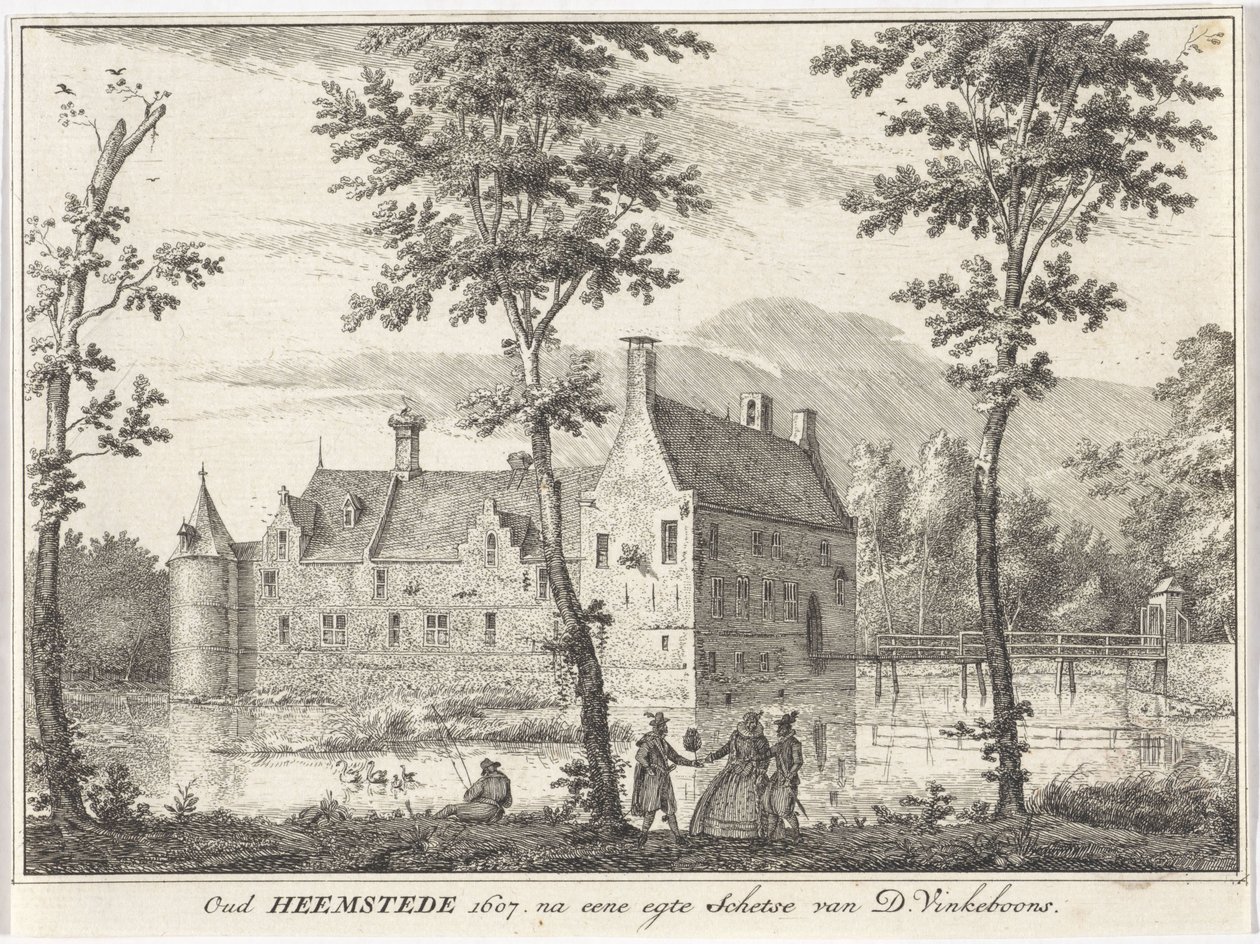 Vista del viejo Heemstede Oud Heemstede 1607. según un boceto de egte de D. Vinkeboons (título sobre el objeto) de David Vinckboons (I)