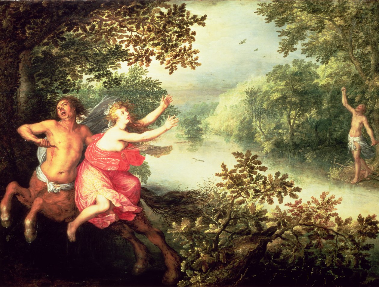 Hércules, Deyanira y el centauro Neso, 1612 de David Vinckboons