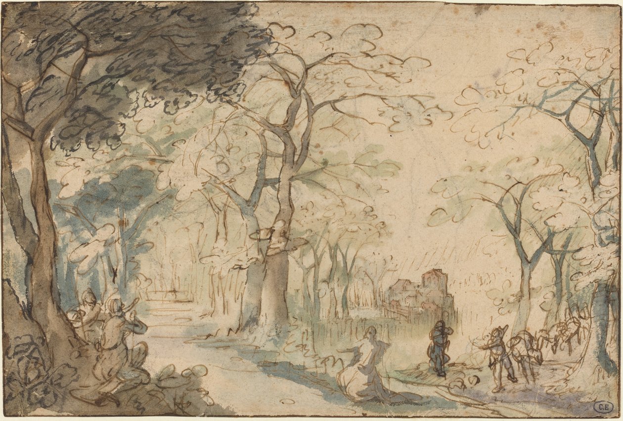 Paisaje con Eliseo Burlado de David Vinckboons