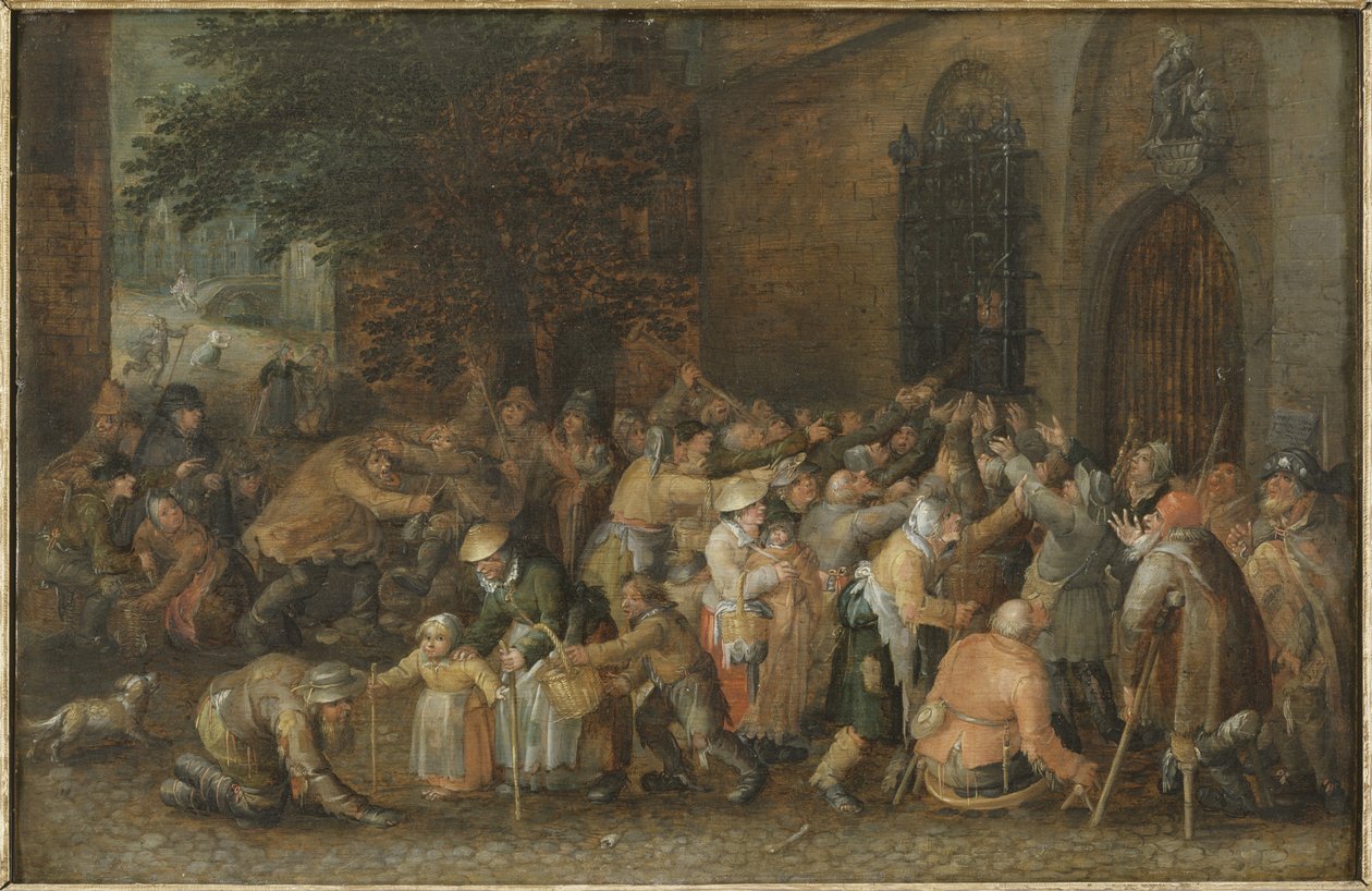 Distribuyendo limosnas, c.1610 de David Vinckeboons