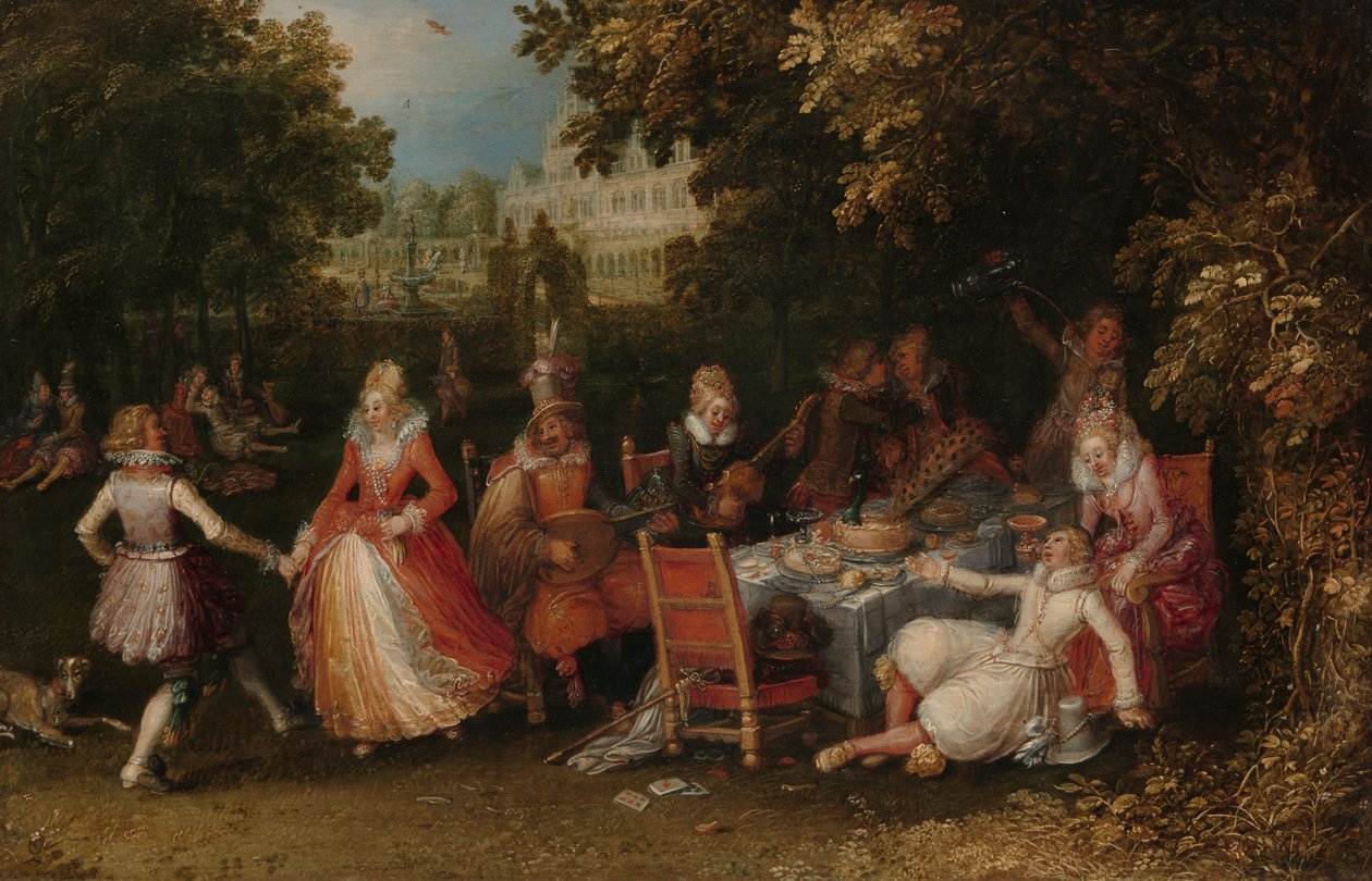 La fiesta en el jardín, c.1610 de David Vinckeboons