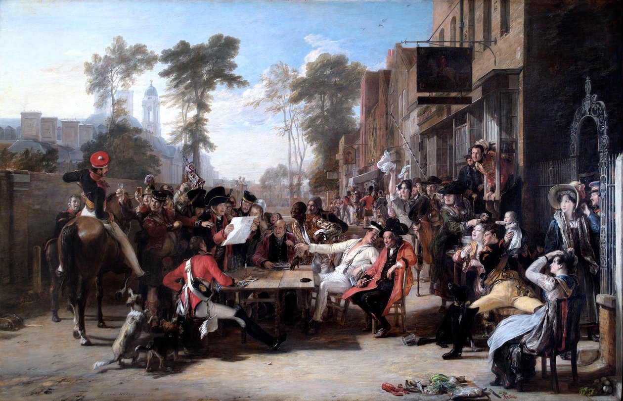 Pensionistas de Chelsea leyendo el despacho de Waterloo (óleo sobre lienzo) de David Wilkie
