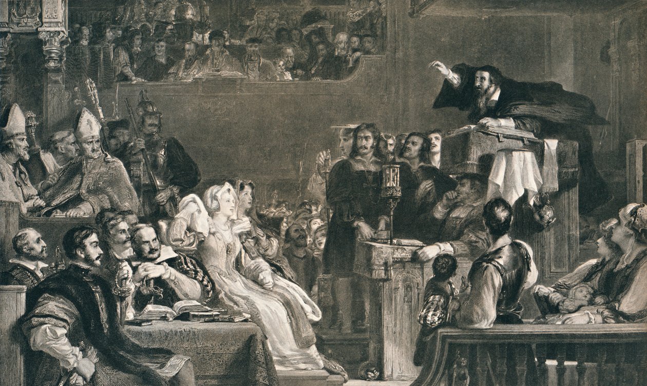 John Knox Predicando ante los Señores de la Congregación, 10 de junio de 1559, c. 1827, 1912 de David Wilkie