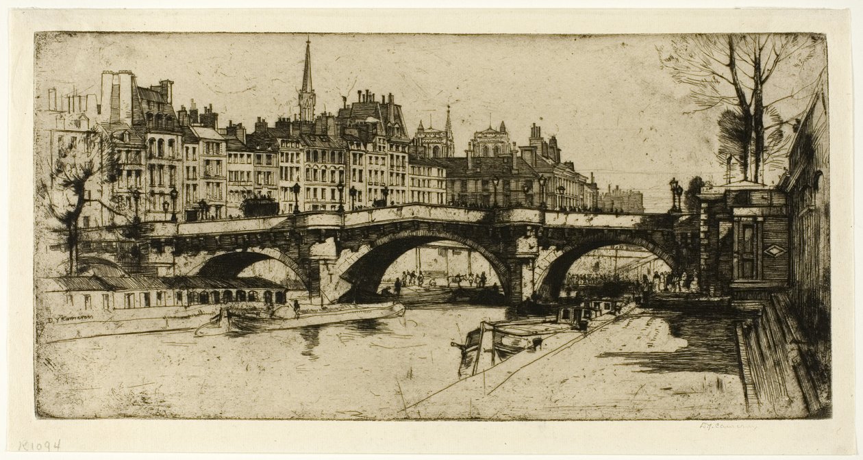 Pont Neuf, lámina uno del conjunto de París de David Young Cameron