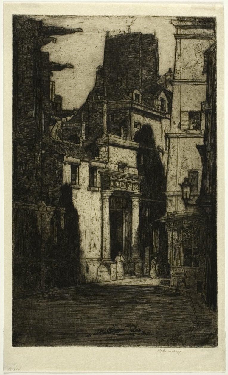 Saint Gervais, Rue des Barres, lámina cuatro del conjunto de París de David Young Cameron
