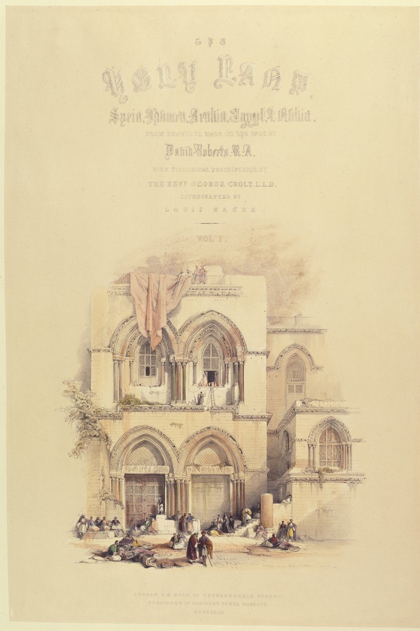 Portada del Volumen I de La Tierra Santa, grabado por Louis Haghe (1806-85) publicado en Londres, 1842 de David after Roberts