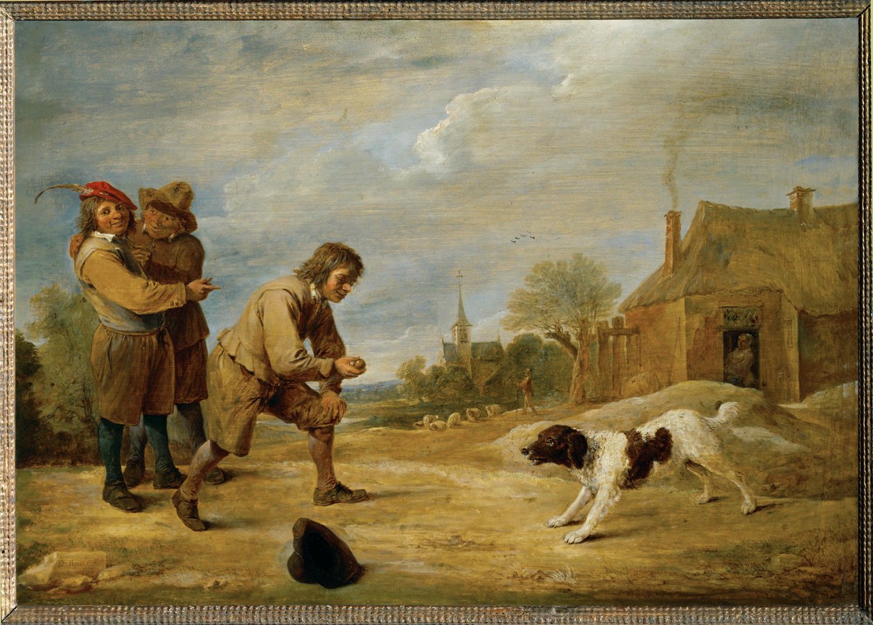 Granjero con perro de David the Younger Teniers