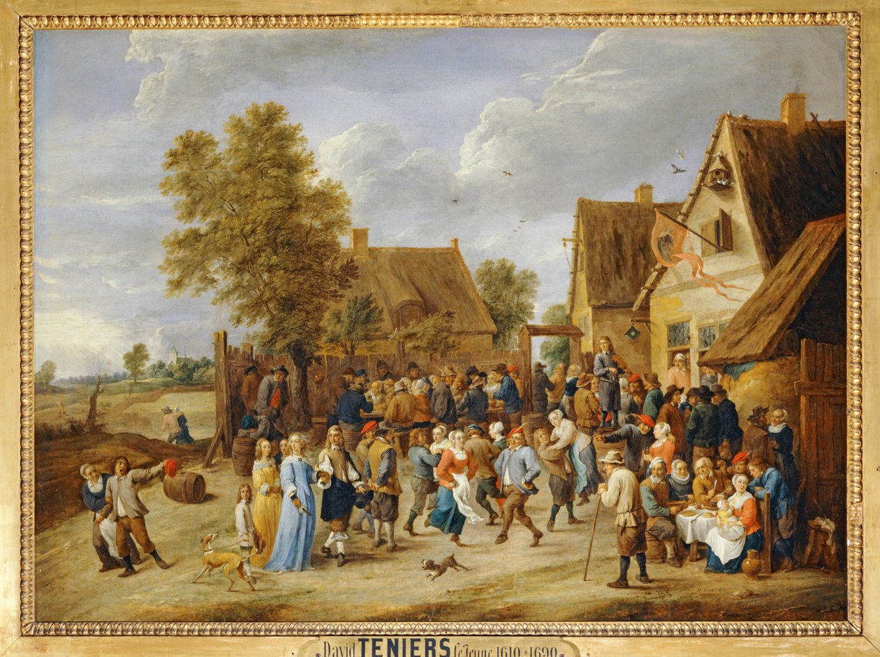 Fiesta de pueblo con pareja aristocrática ... de David the Younger Teniers