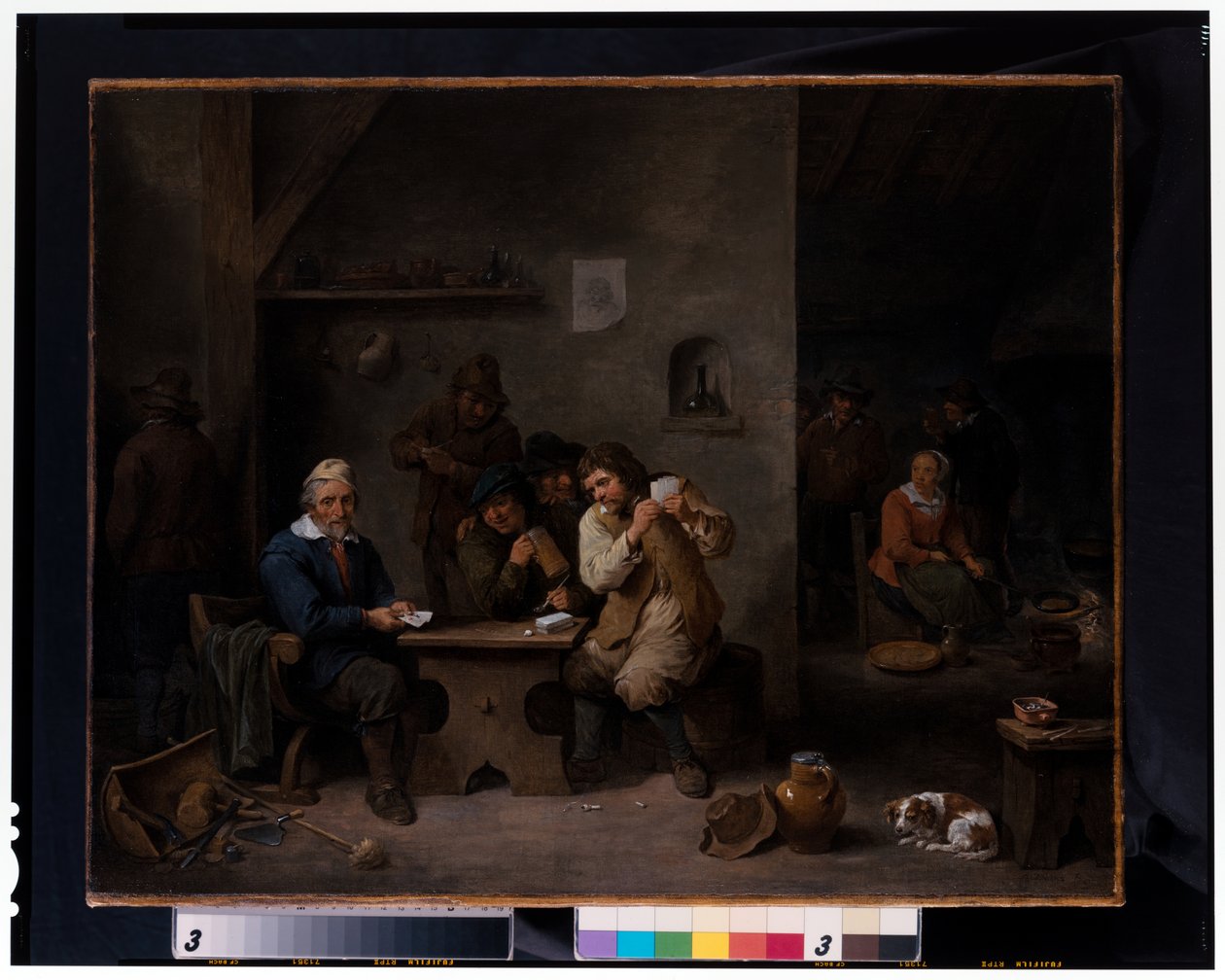 Figuras jugando en una taberna de David the Younger Teniers