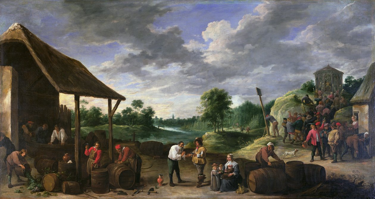 La cosecha de vino de David Teniers the Younger