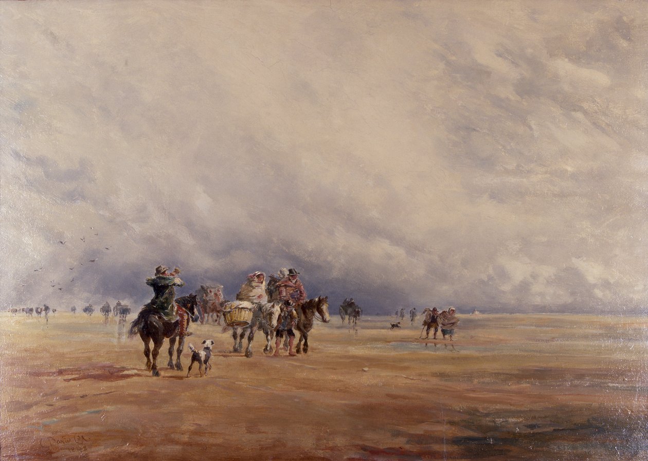 Lancaster Sands, Morecambe Bay (Tesoros) 1842 (óleo sobre lienzo) de David the younger Cox