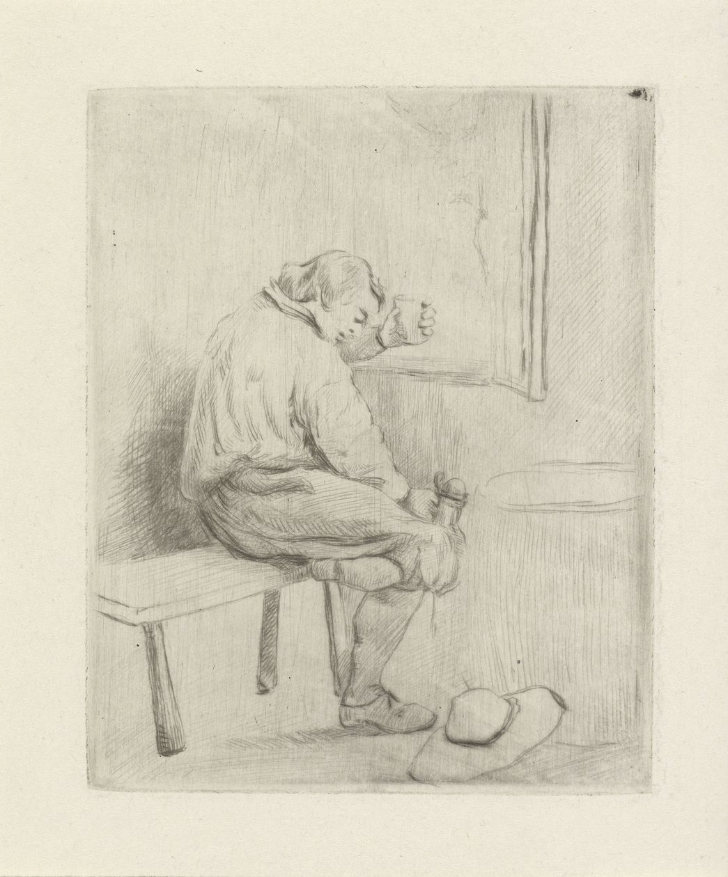 joven, en, un, sofá de David van der Kellen