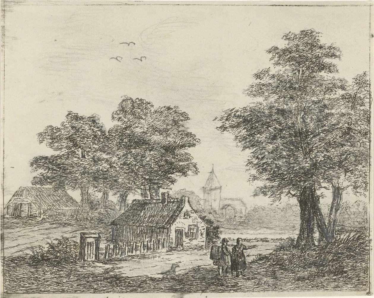 paisaje con excursionistas de David van der Kellen