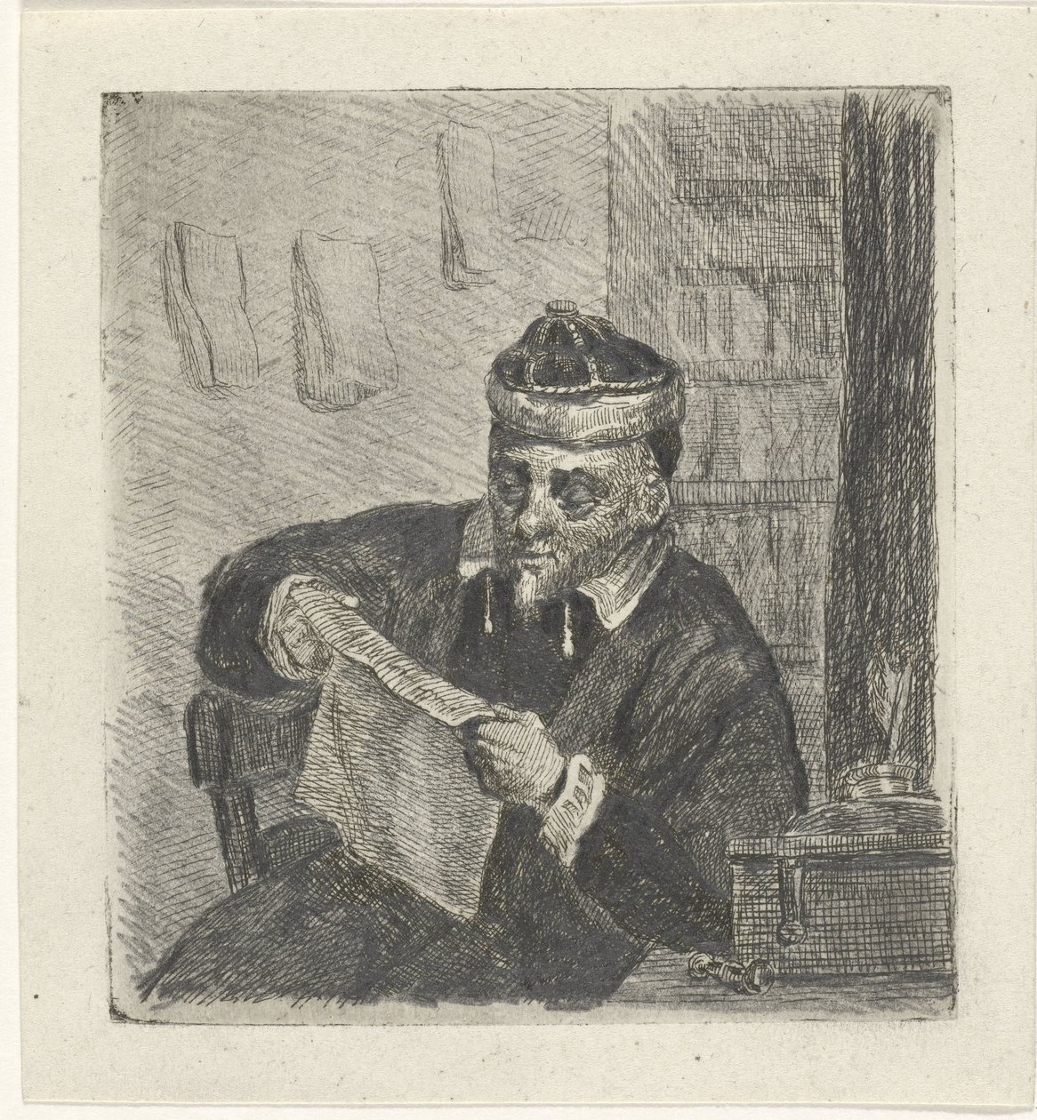 hombre leyendo de David van der Kellen