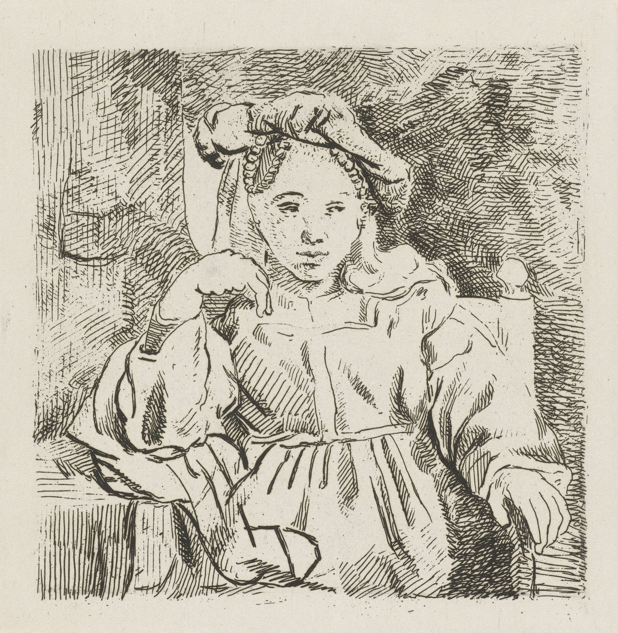 niña sentada de David van der Kellen