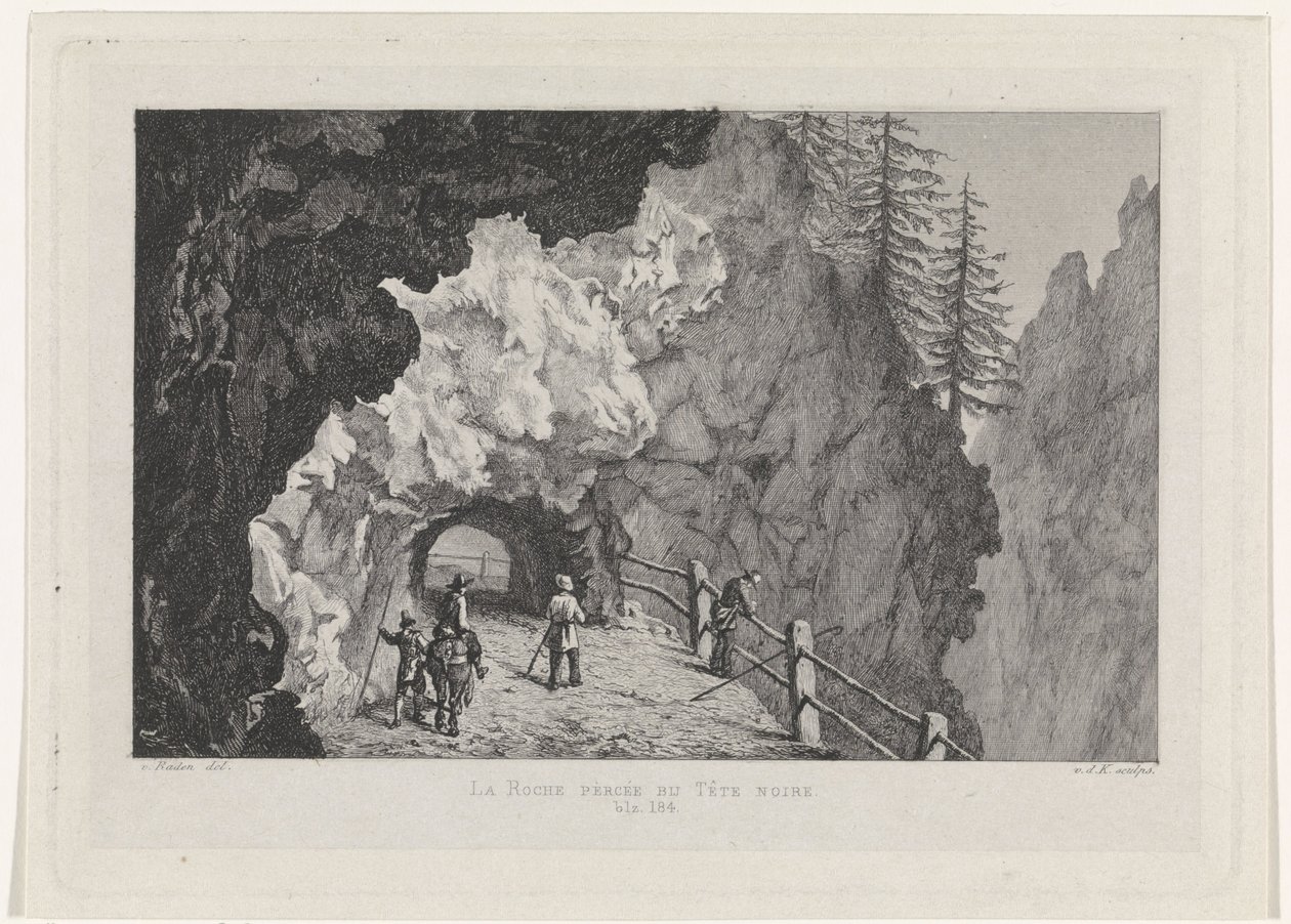 Pasaje en las rocas La Roche percée en Tête Noire (título sobre objeto) de David van der Kellen